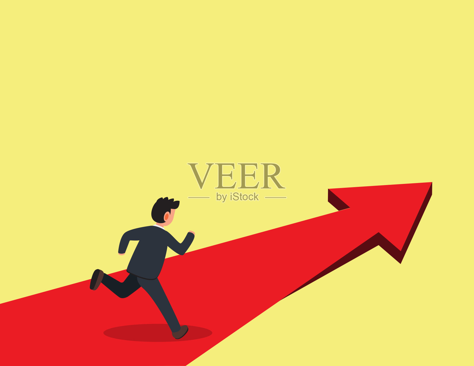 商人在箭上奔向目标,目标和成功插画图片素材