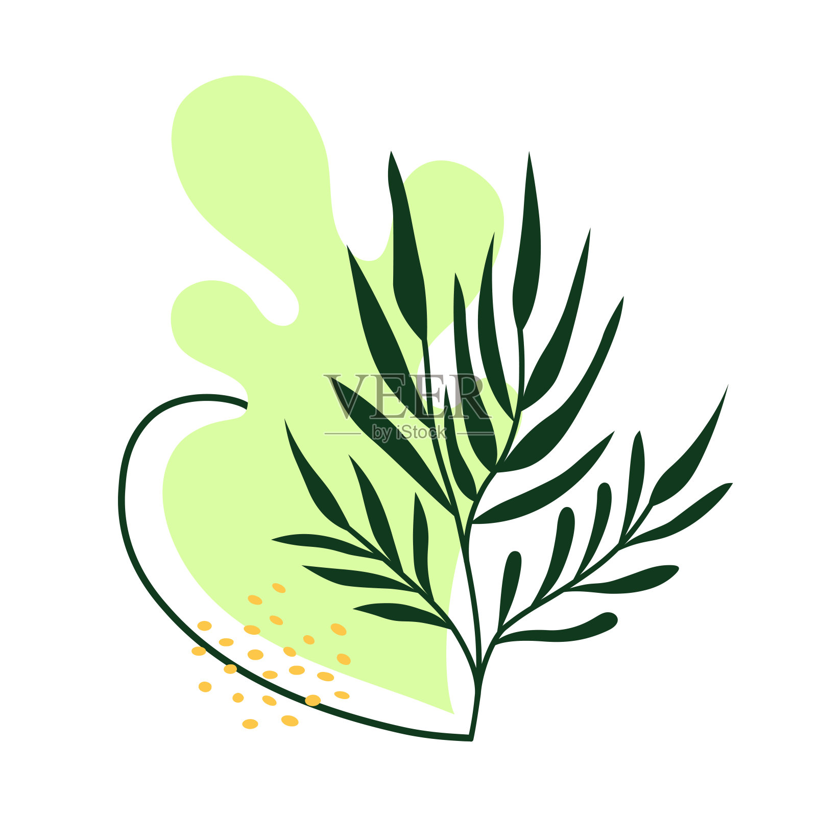 抽象的叶子。花组成。插画图片素材