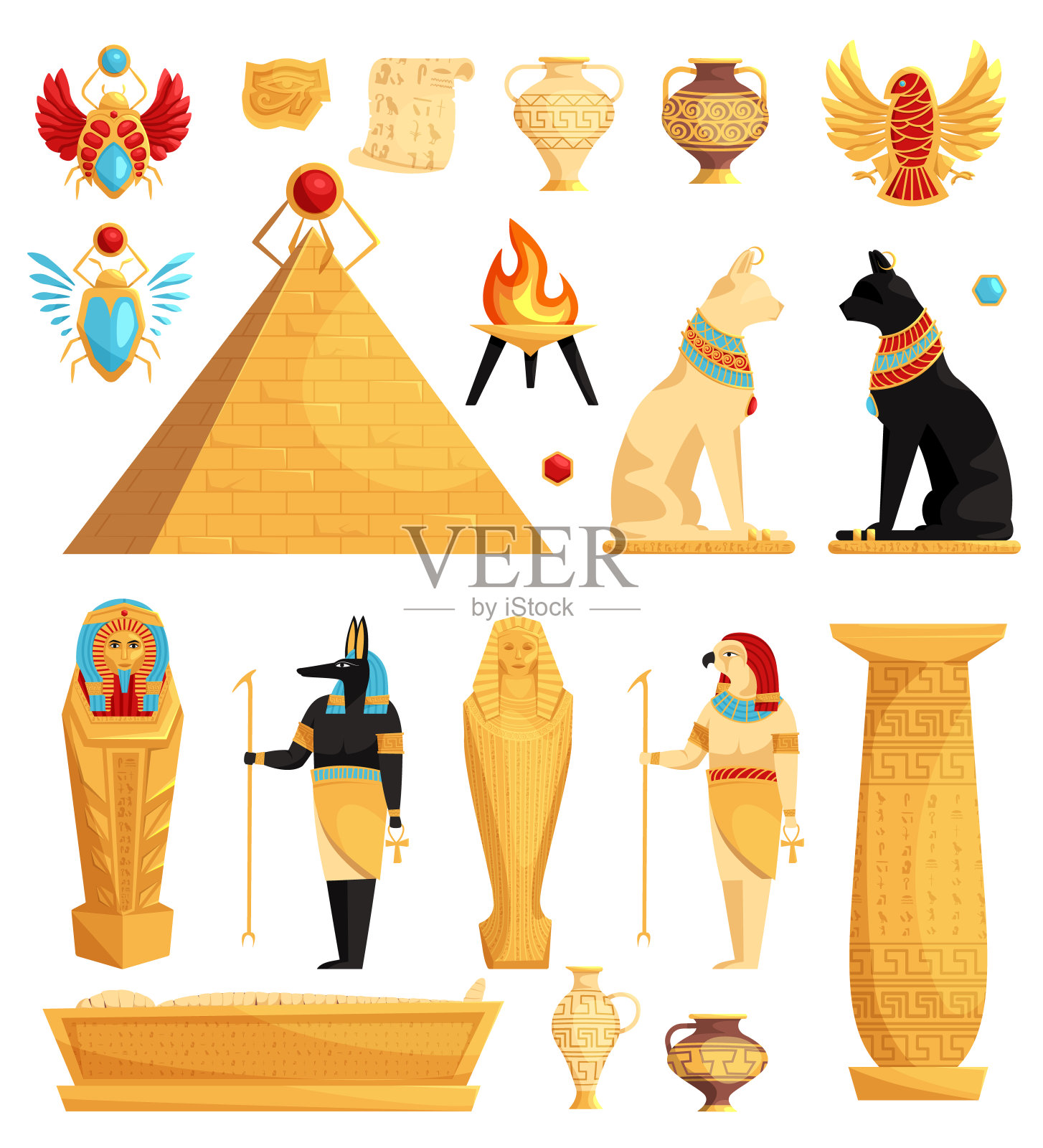 埃及文化符号插画图片素材