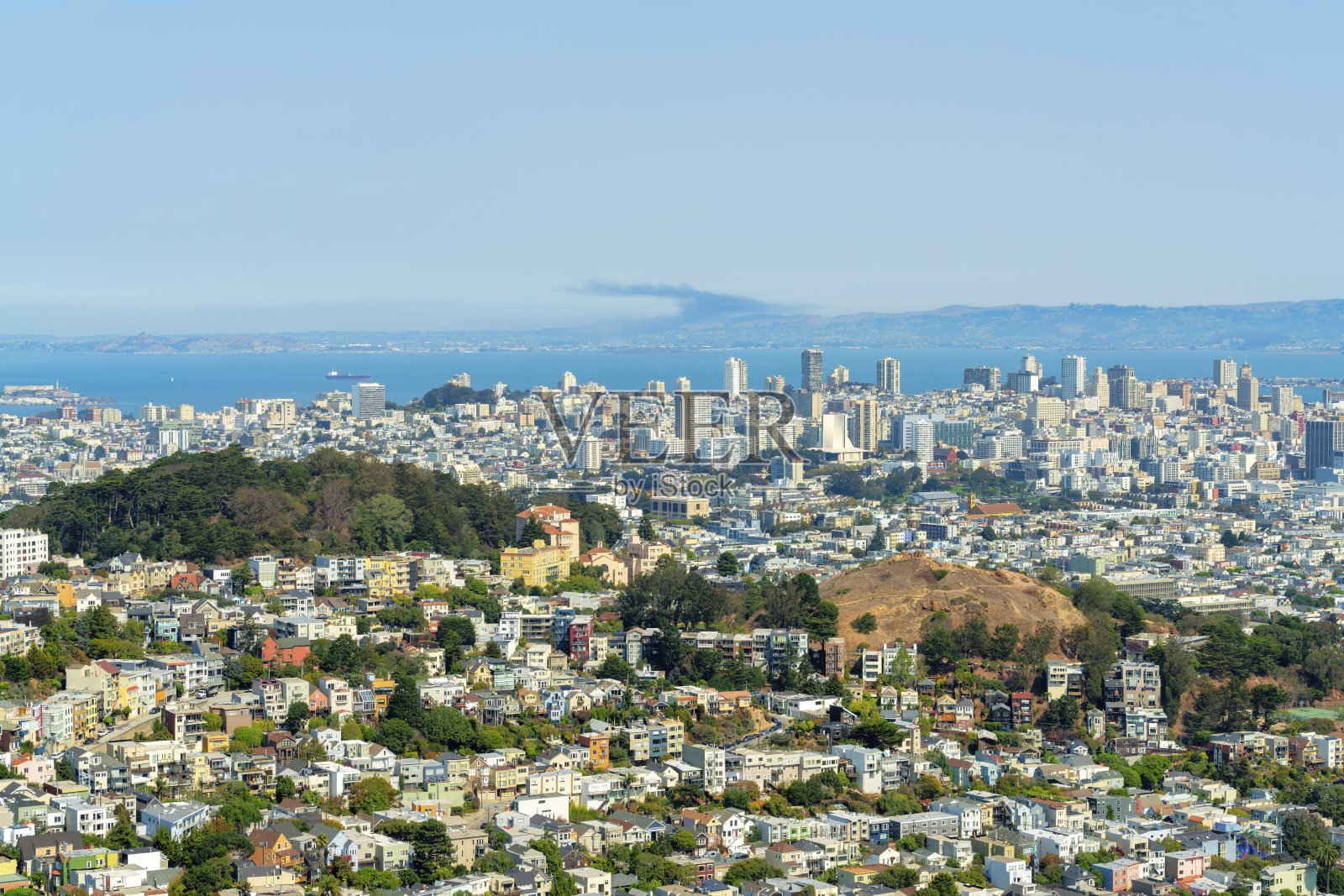 旧金山市中心,有山有树照片摄影图片