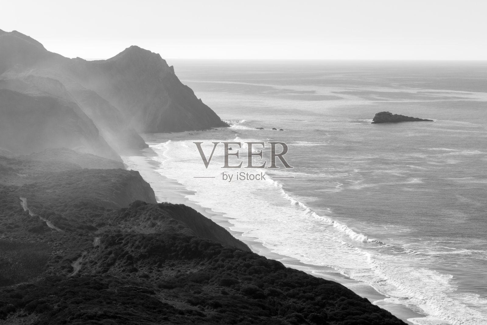 阿拉米尔海滩俯瞰照片摄影图片