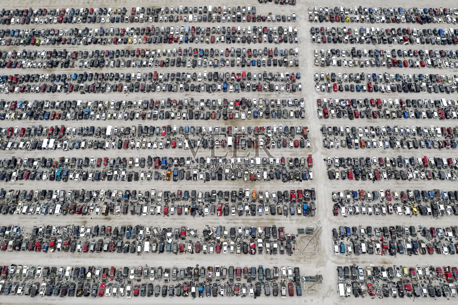 从上面看汽车回收中心照片摄影图片