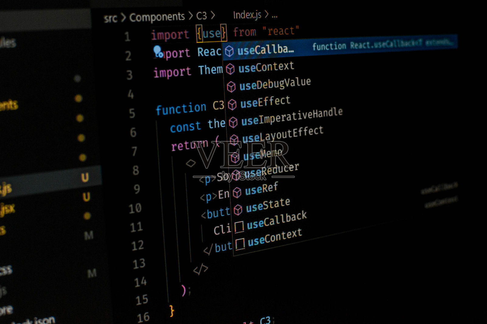 使用react js的代码编辑器的侧面图片照片摄影图片