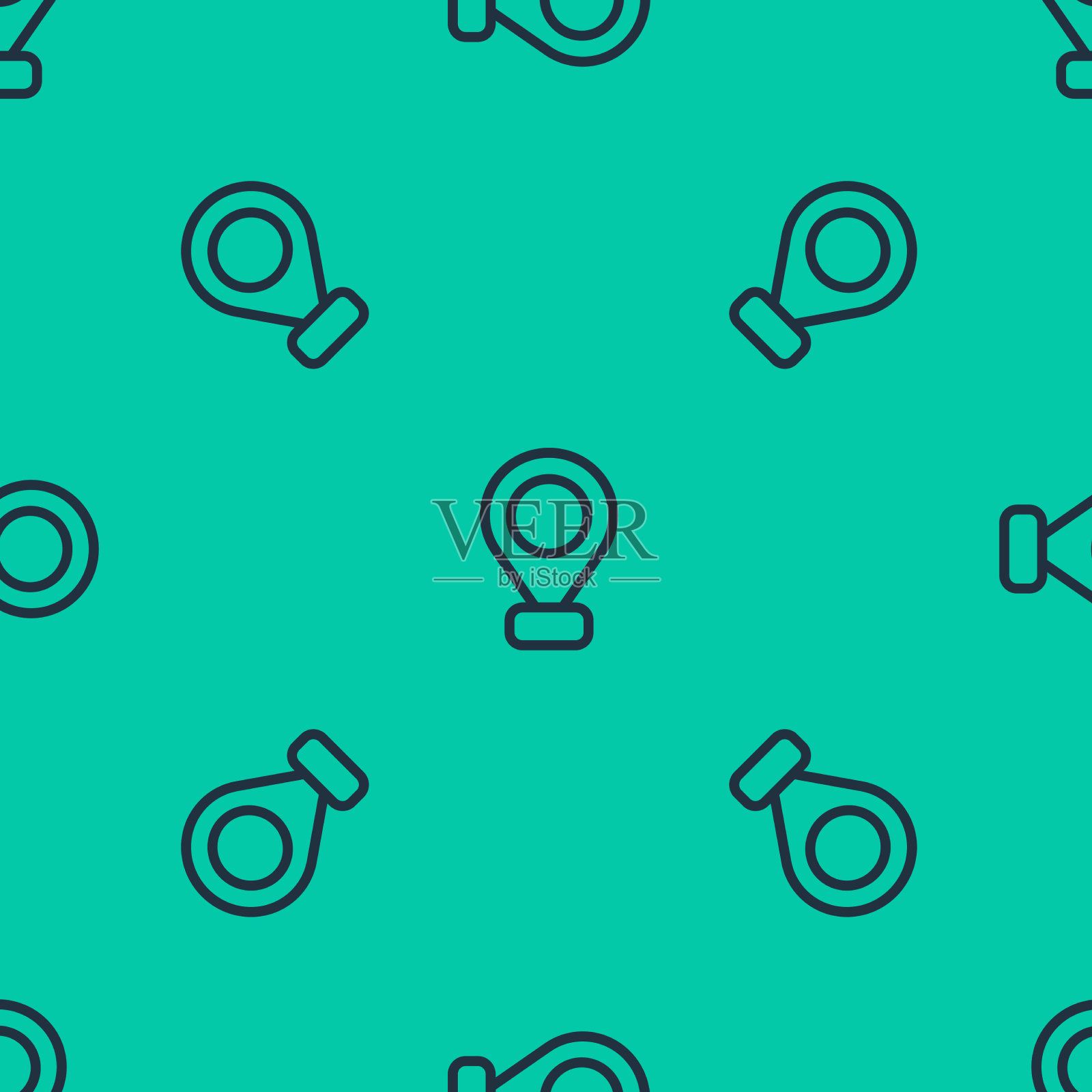 蓝线地图别针图标隔离无缝模式图标素材