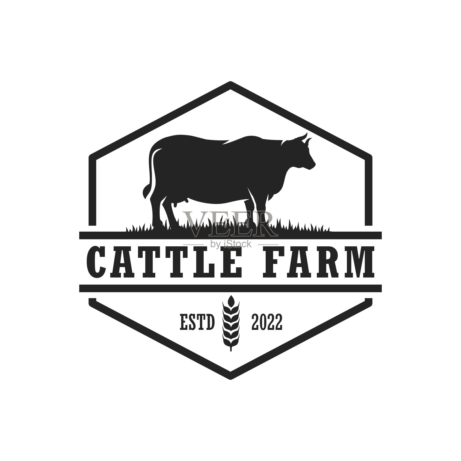 牛场标志设计矢量设计元素图片