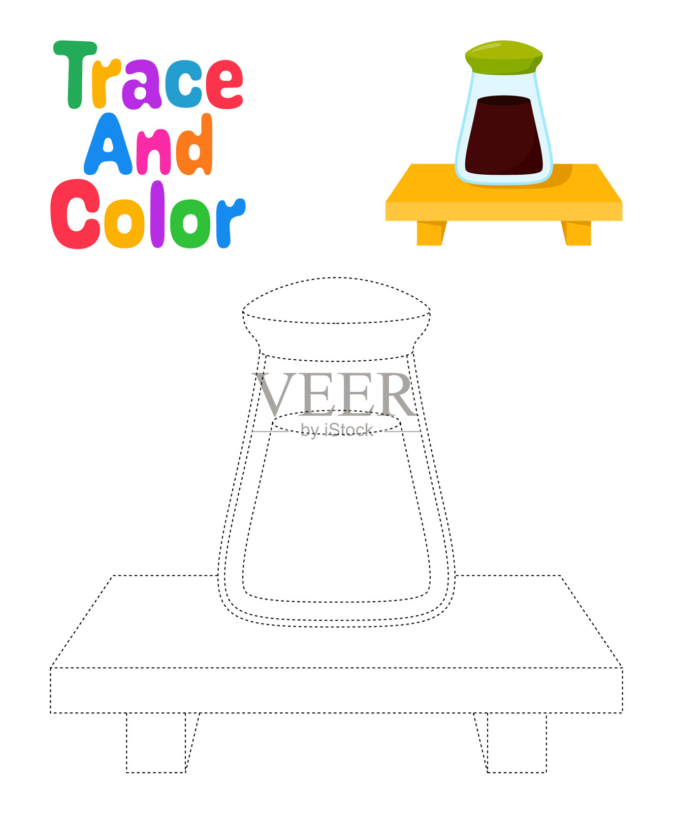 Shoyu追踪儿童工作表插画图片素材