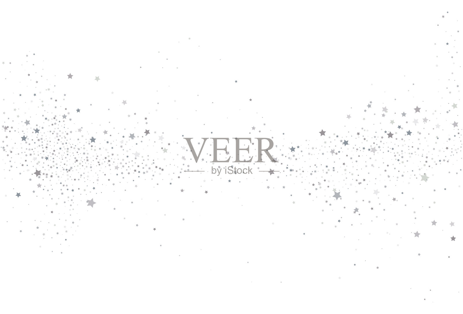 浅银光闪闪的五彩纸屑背景。白色节日质感。插画图片素材