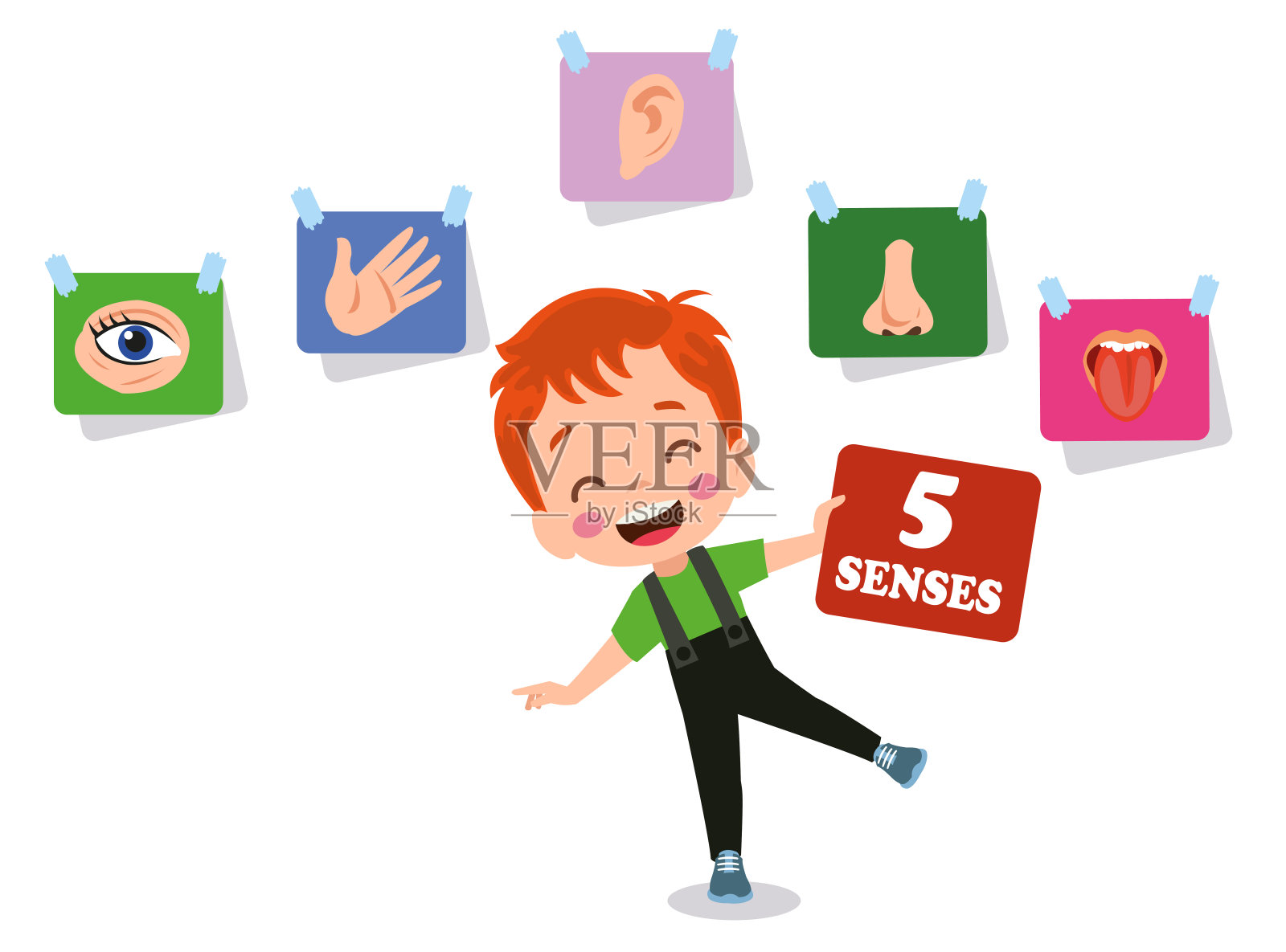 五感概念与人体器官插画图片素材