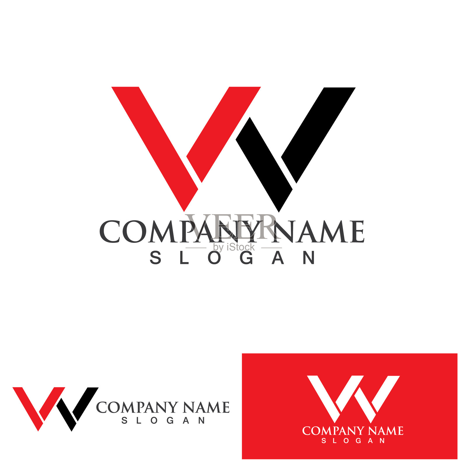 W字母标志模板插画图片素材