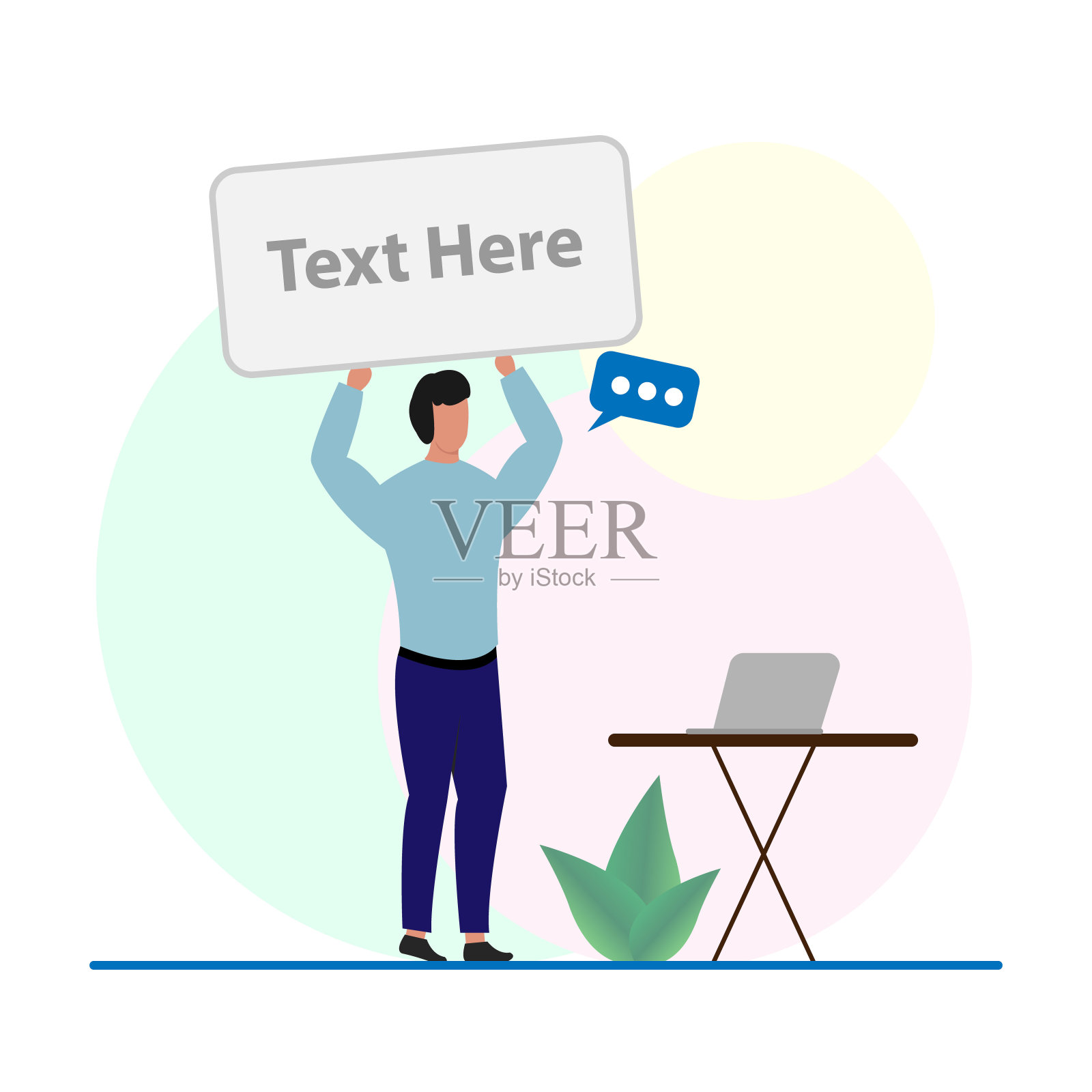 商人提出营销理念和计划概念。商业人物在白板上进行演示报告、课程、会议、理事会。插画图片素材