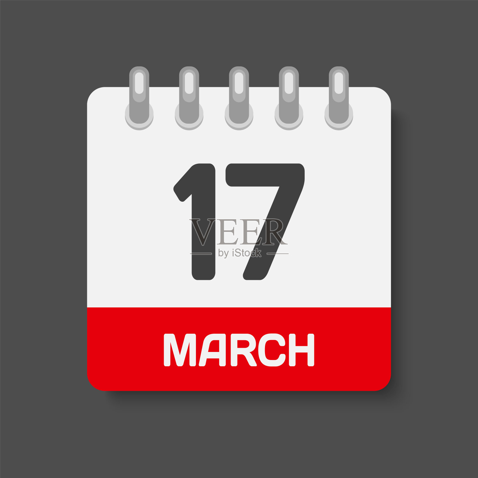 图标日日期3月17日,模板日历页插画图片素材