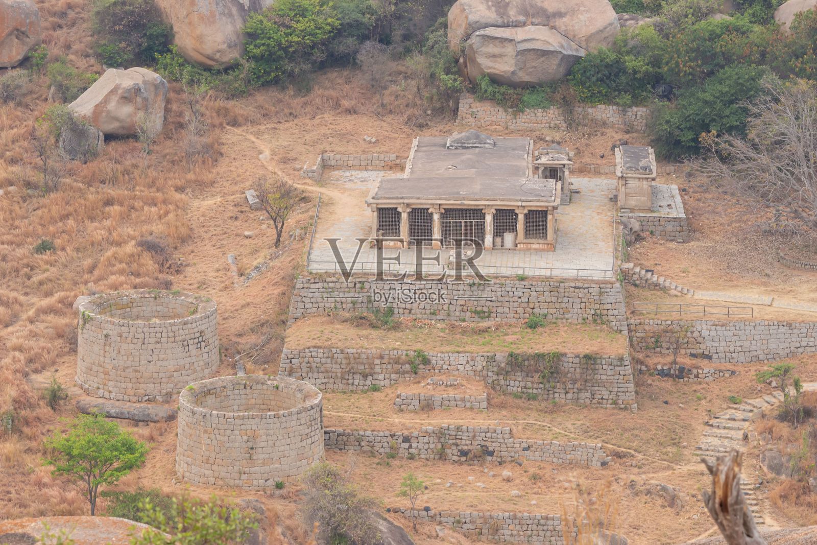 卡纳塔克邦希莫加的Chitradurg堡视图。照片摄影图片