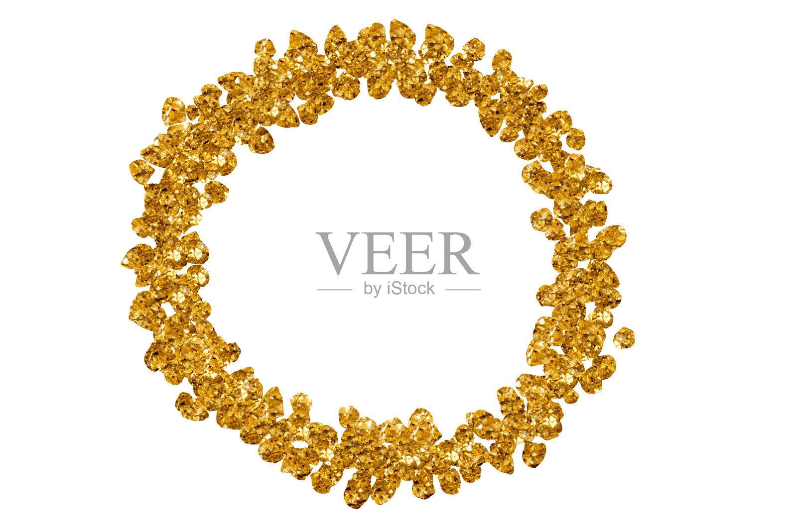 圆形的金块白色背景照片摄影图片