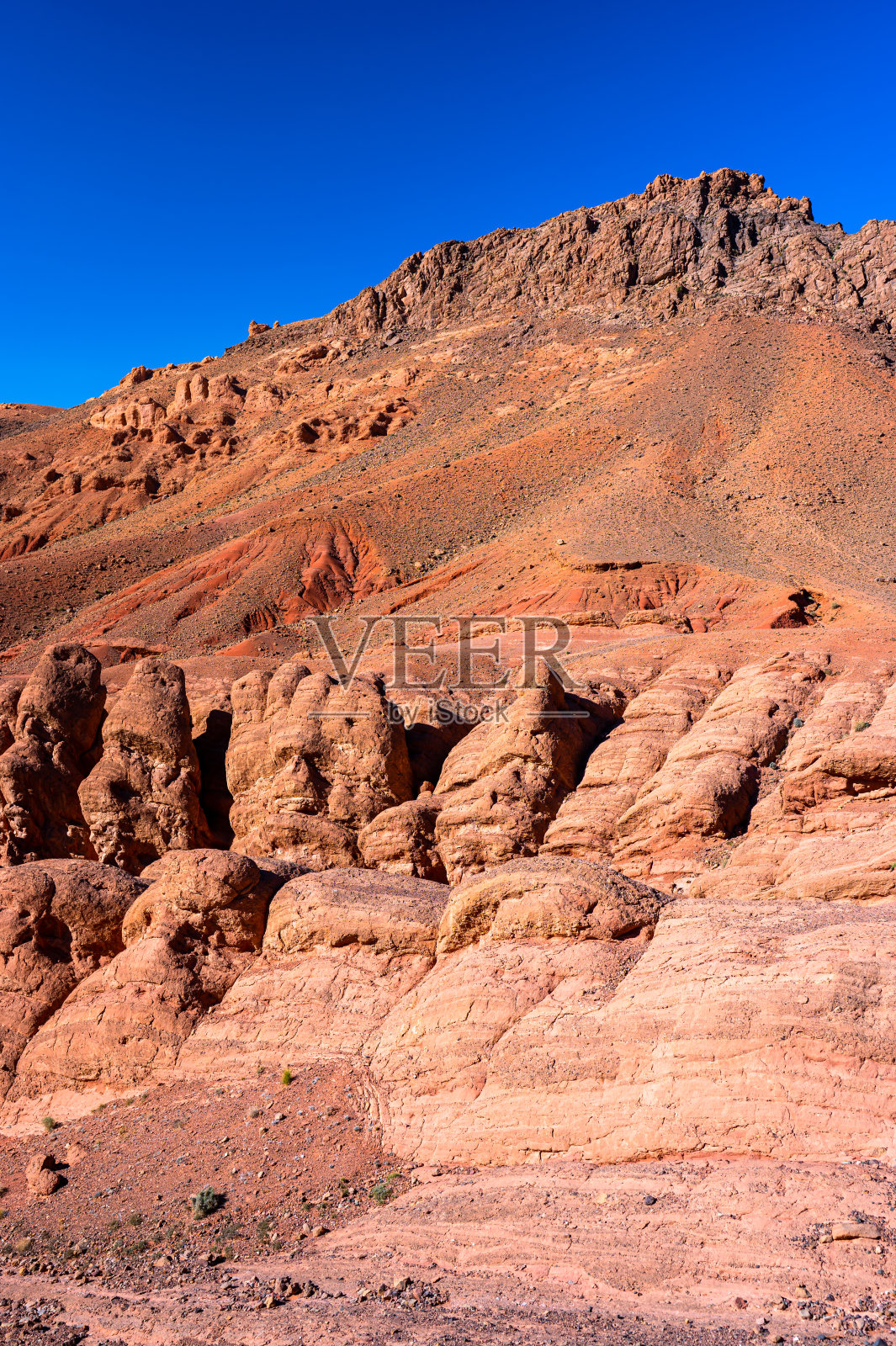 摩洛哥布马纳戴德斯戴德斯峡谷附近的沙漠山脉景观。照片摄影图片