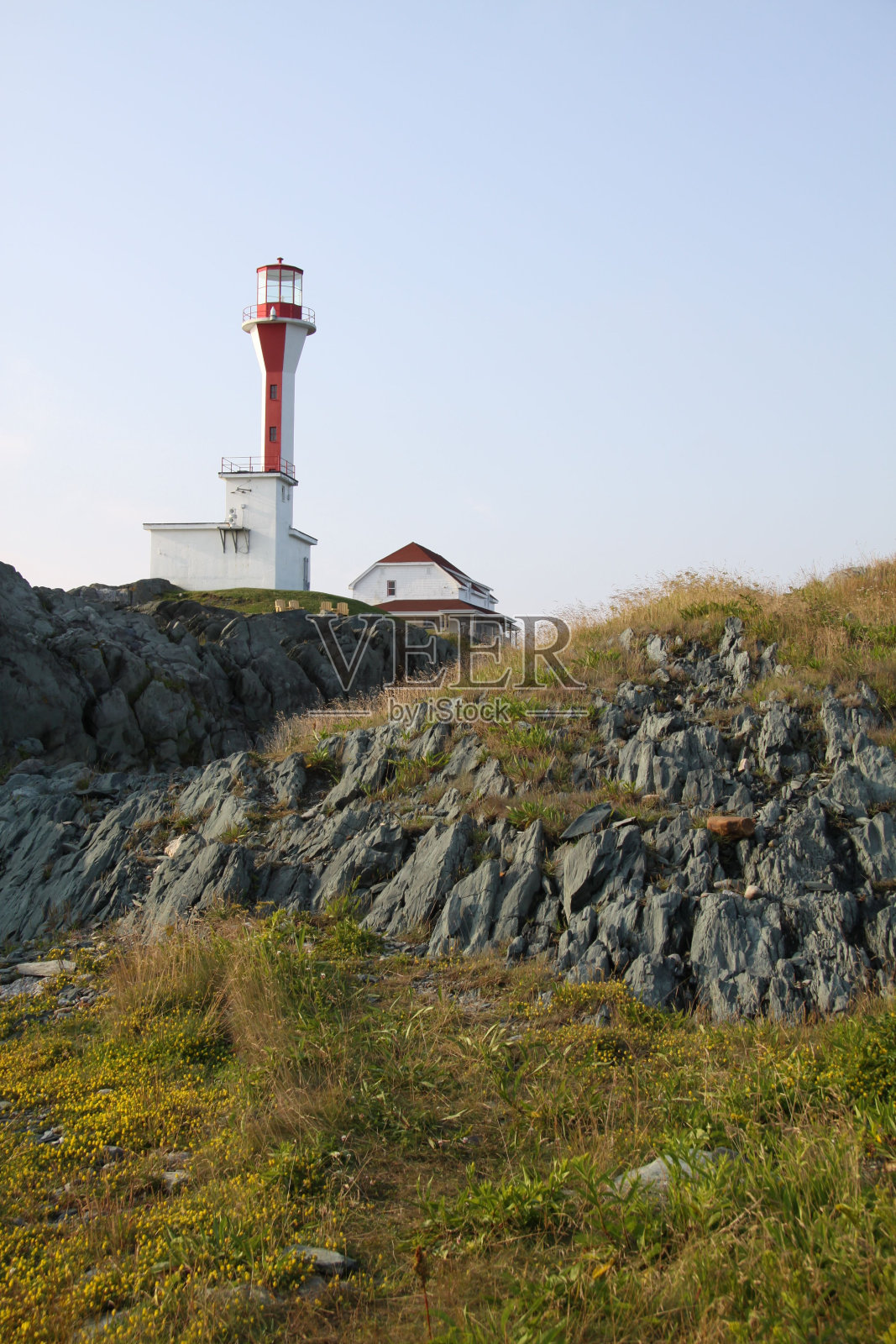 加拿大新斯科舍省福楚角灯塔远景竖版照片照片摄影图片