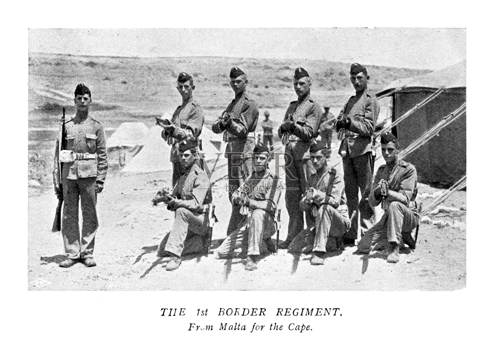 19世纪插图第一边境团布尔战争;1899年的《海军与陆军画报》插画图片素材