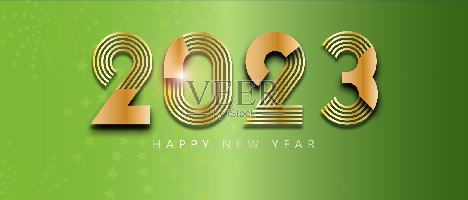 2023年新年抽象数字日期金旗插画图片素材