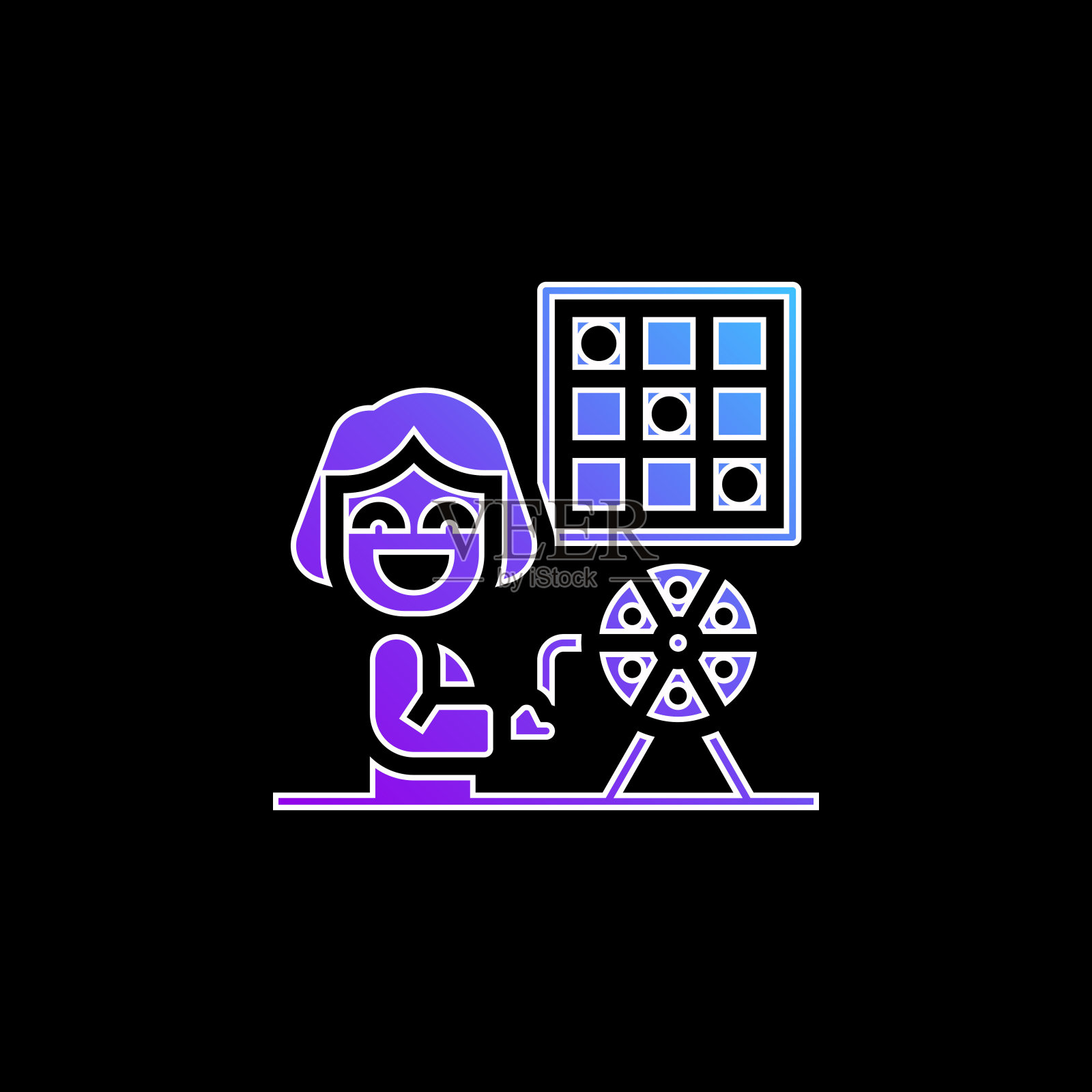 宾果蓝色梯度矢量图标图标素材