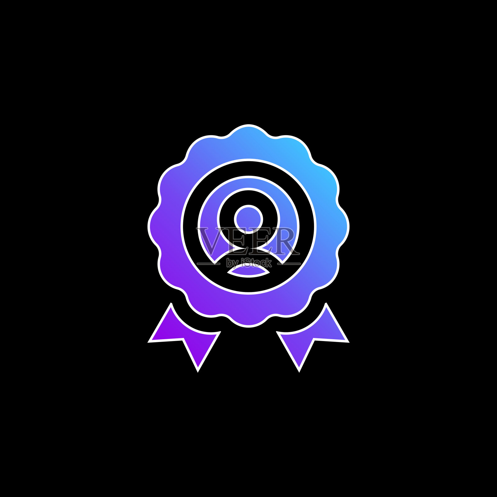 最佳员工蓝色渐变矢量图标图标素材