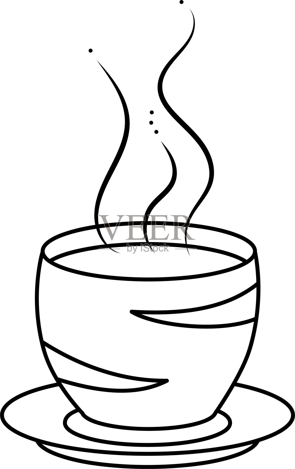 装有热茶的杯子。插画图片素材