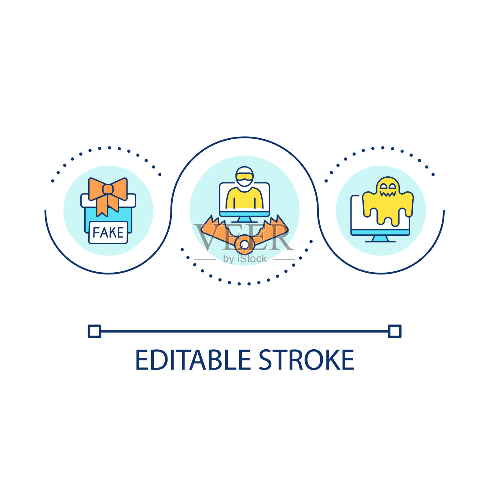 骗局陷阱循环概念图标插画图片素材