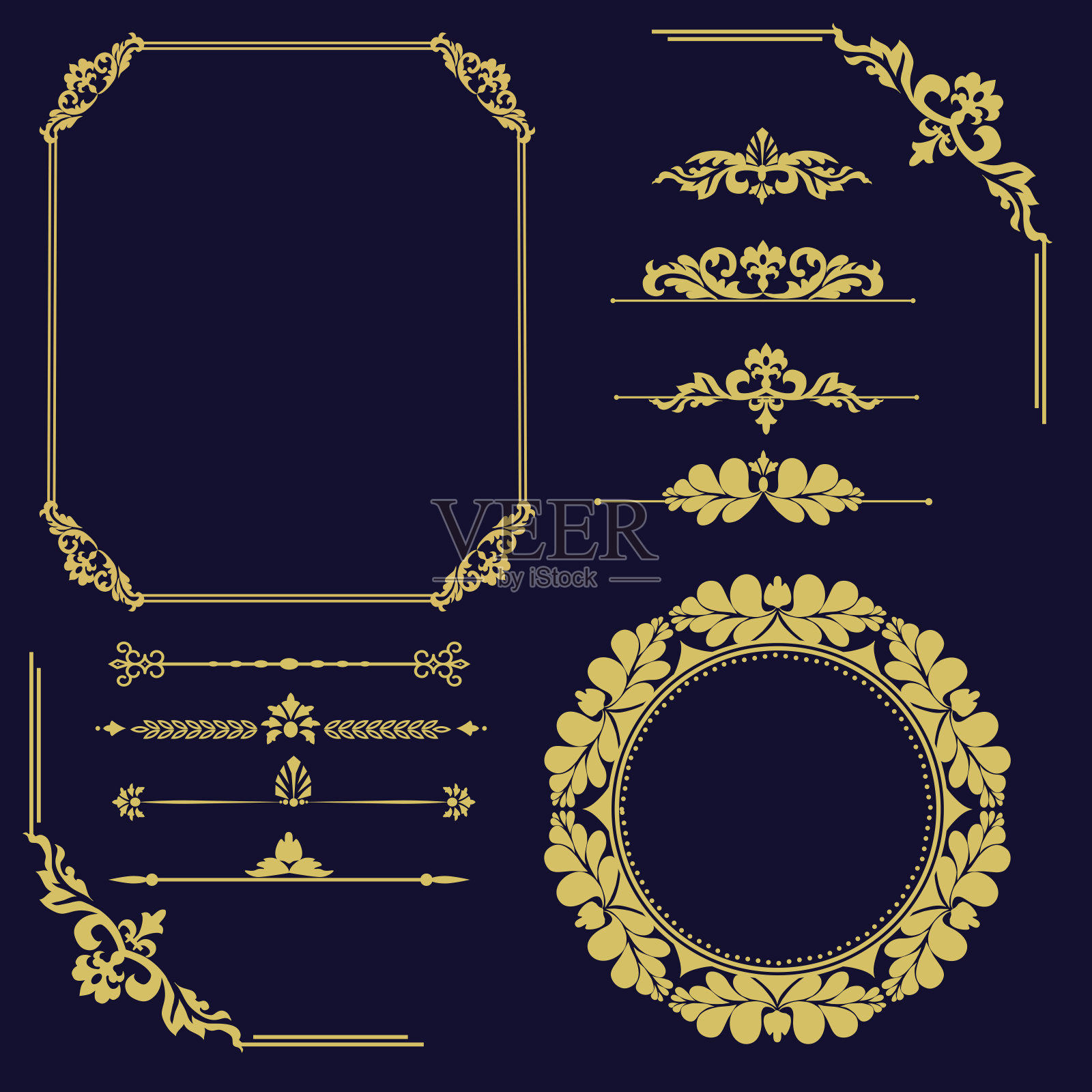 复古元素。插画图片素材