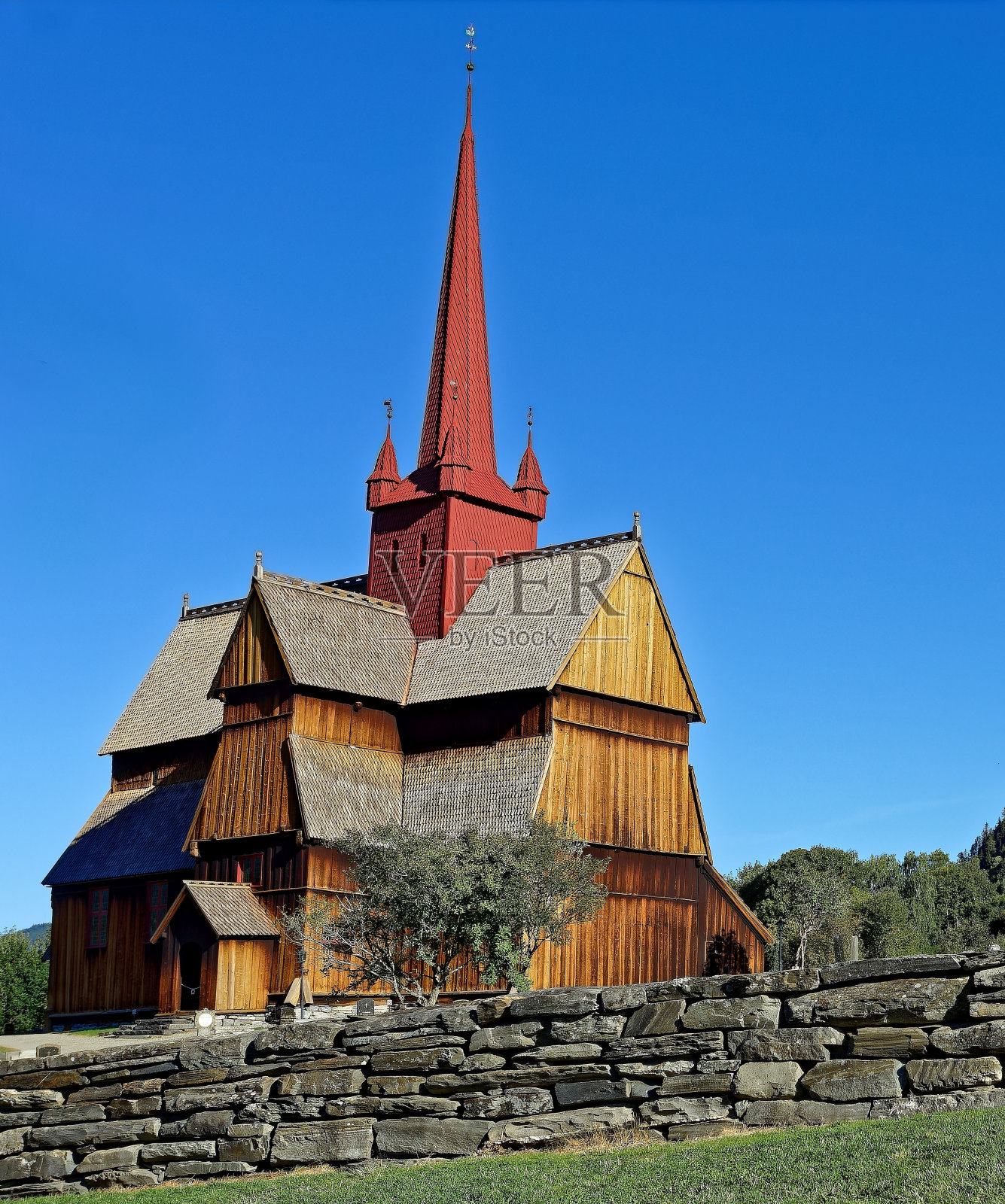 挪威的Stabkirche照片摄影图片