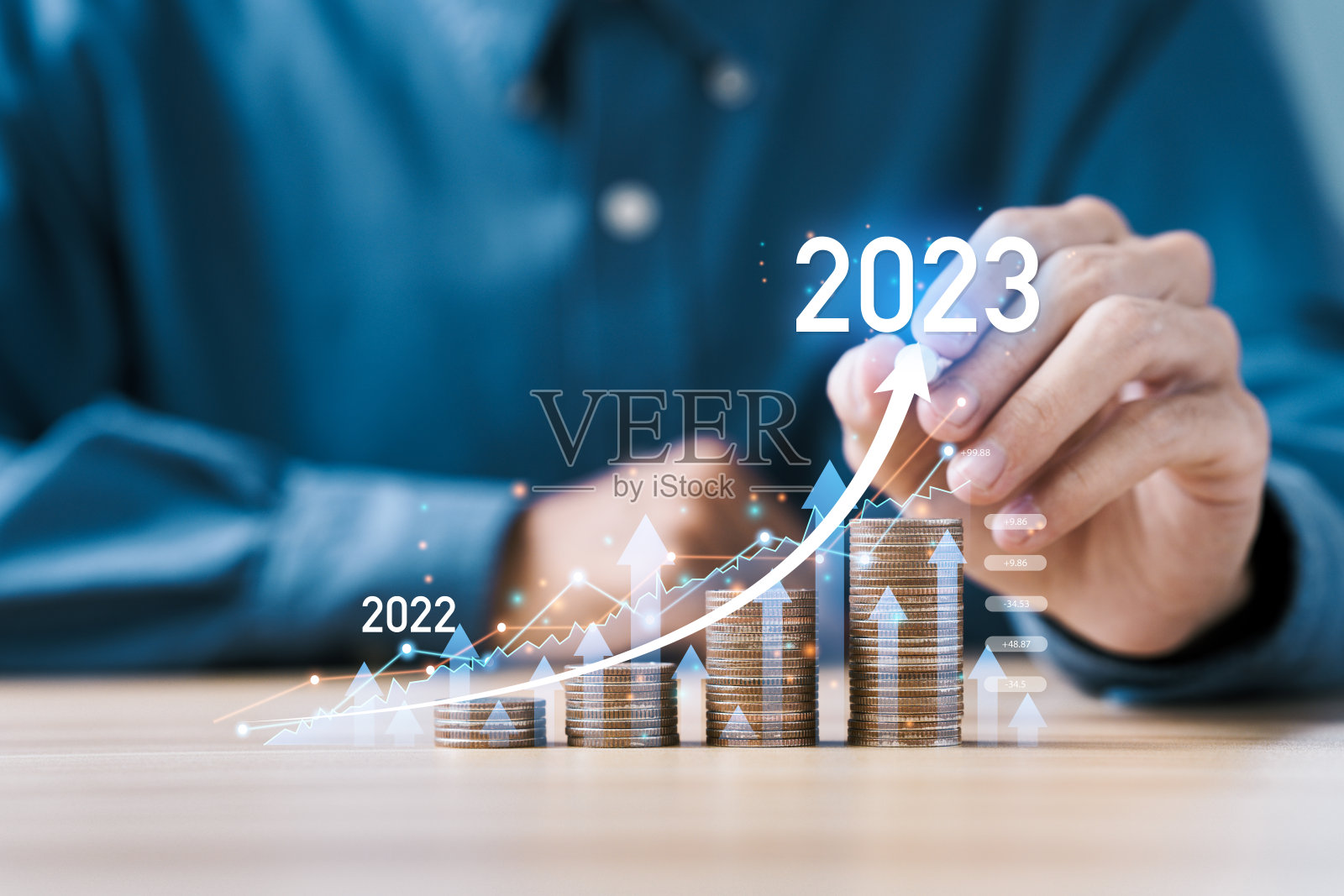 商人策划企业融资和投资的机会、挑战和经营策略。202,企业未来成功的新目标、计划和愿景照片摄影图片