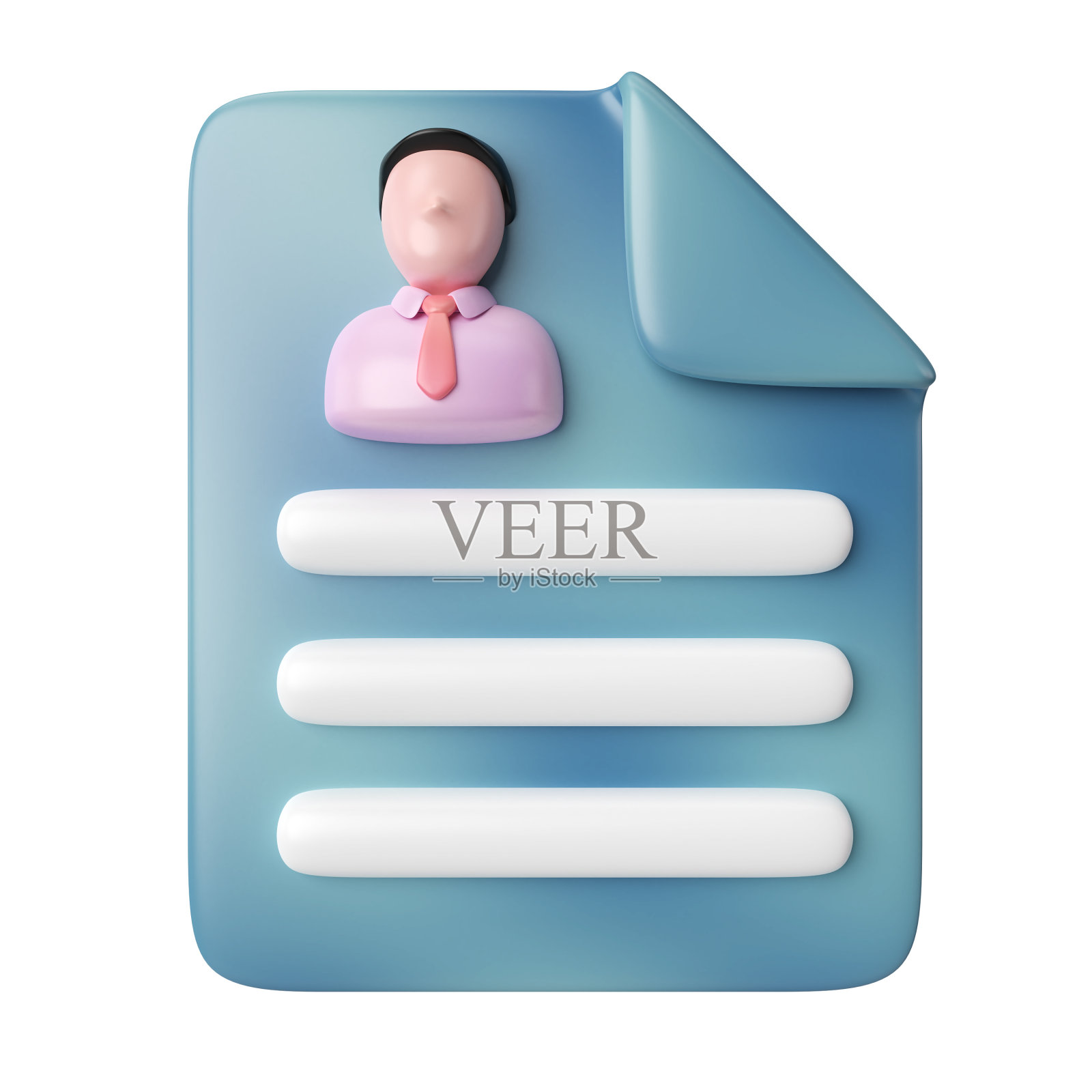 简历3D插图图标照片摄影图片