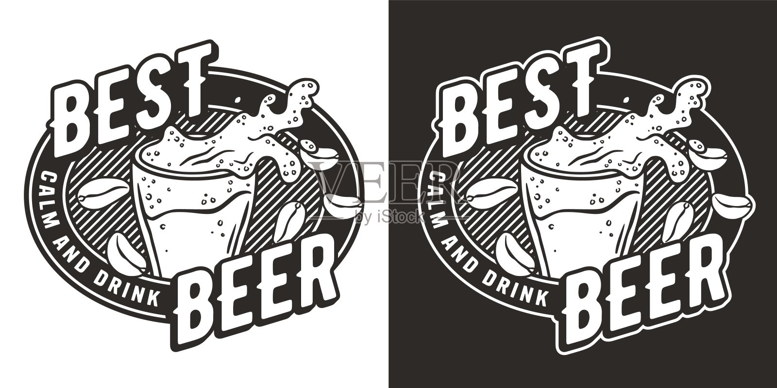 酒吧或酒吧用的带泡沫的精酿啤酒杯的标志。设计标志或印刷与啤酒杯与啤酒商店或啤酒厂印刷泡沫插画图片素材