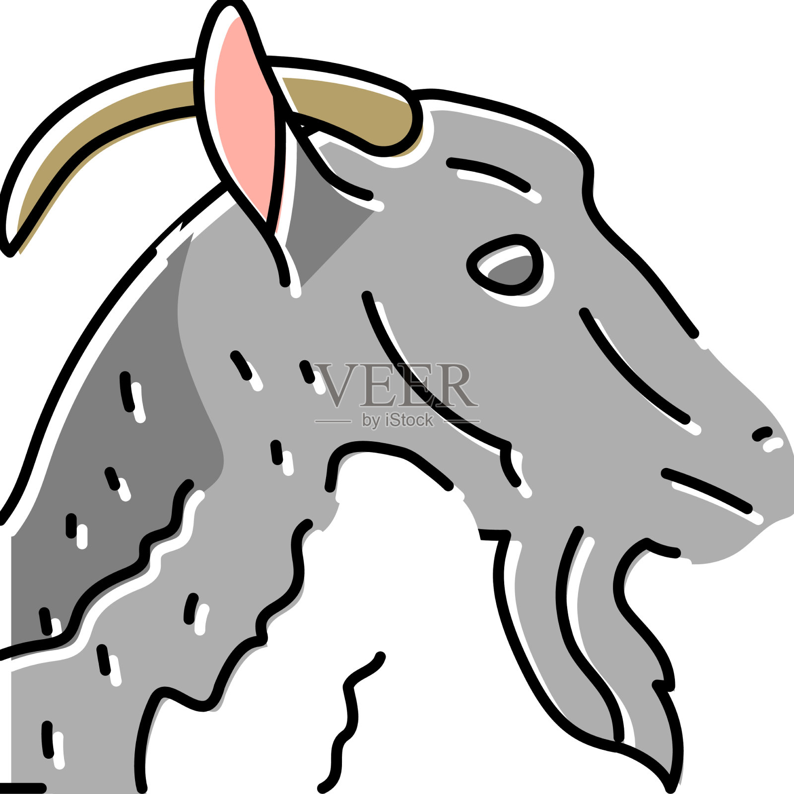 山羊动物动物园的颜色图标设计元素图片