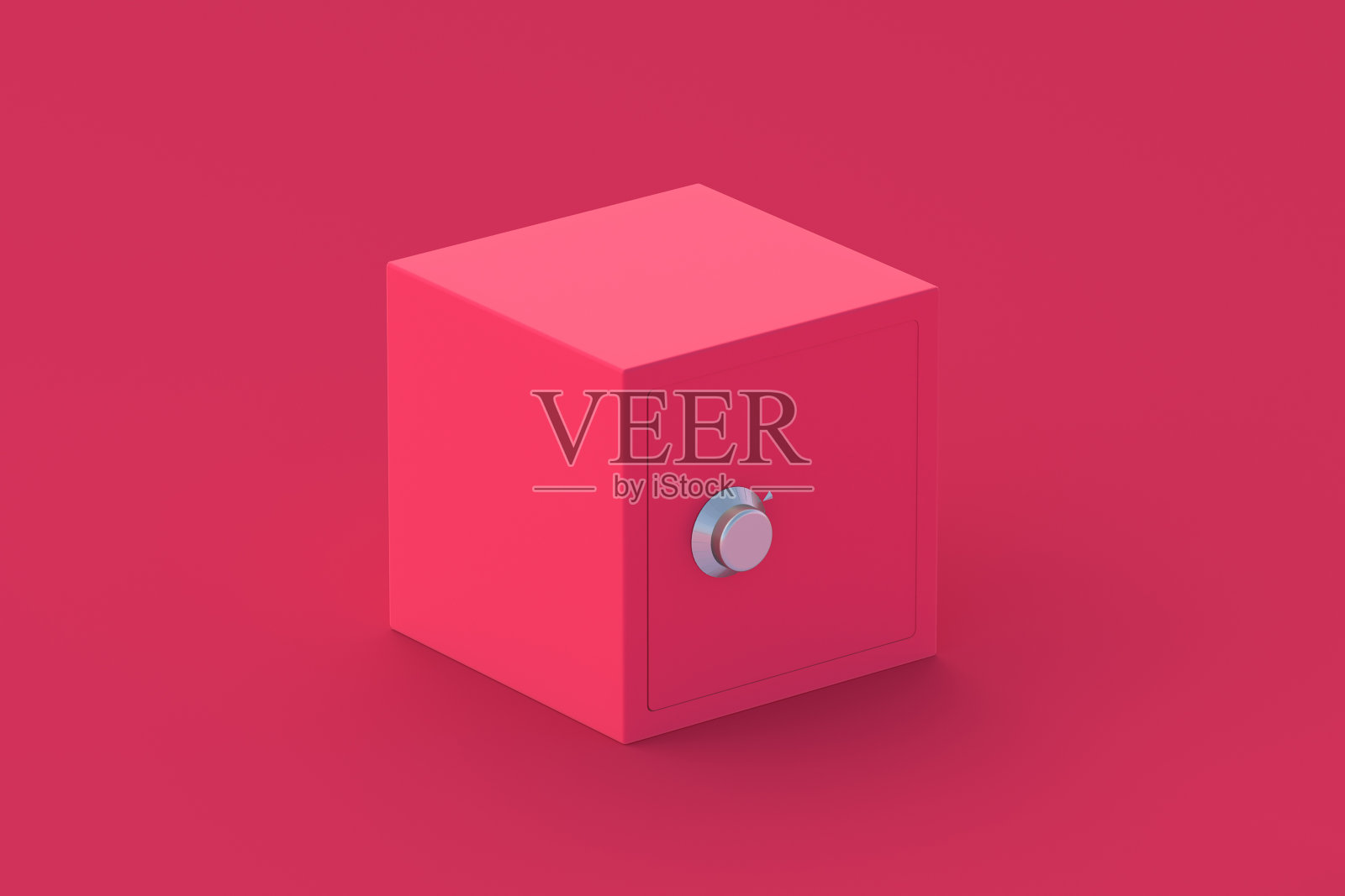 红色背景上的洋红色安全。2023年的流行色。三维渲染照片摄影图片