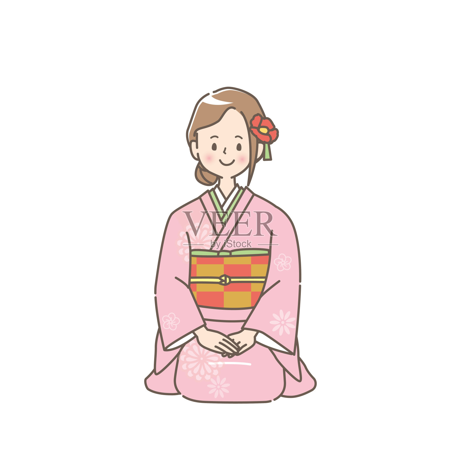 男女和服插图集插画图片素材