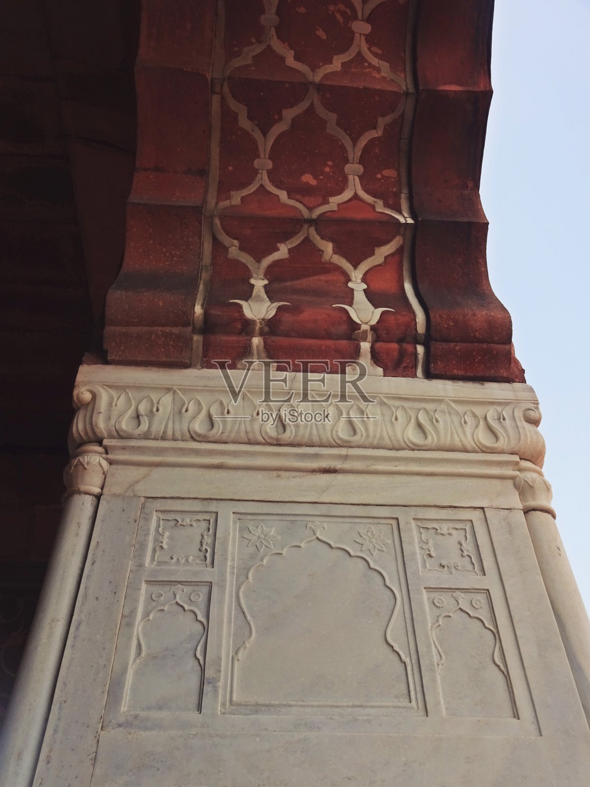 印度德里贾玛清真寺的复杂工作照片摄影图片