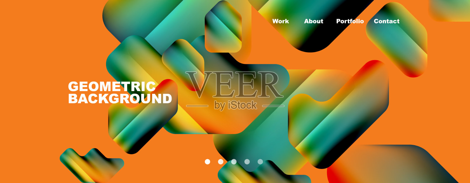 几何流体形状与液体颜色抽象插画图片素材