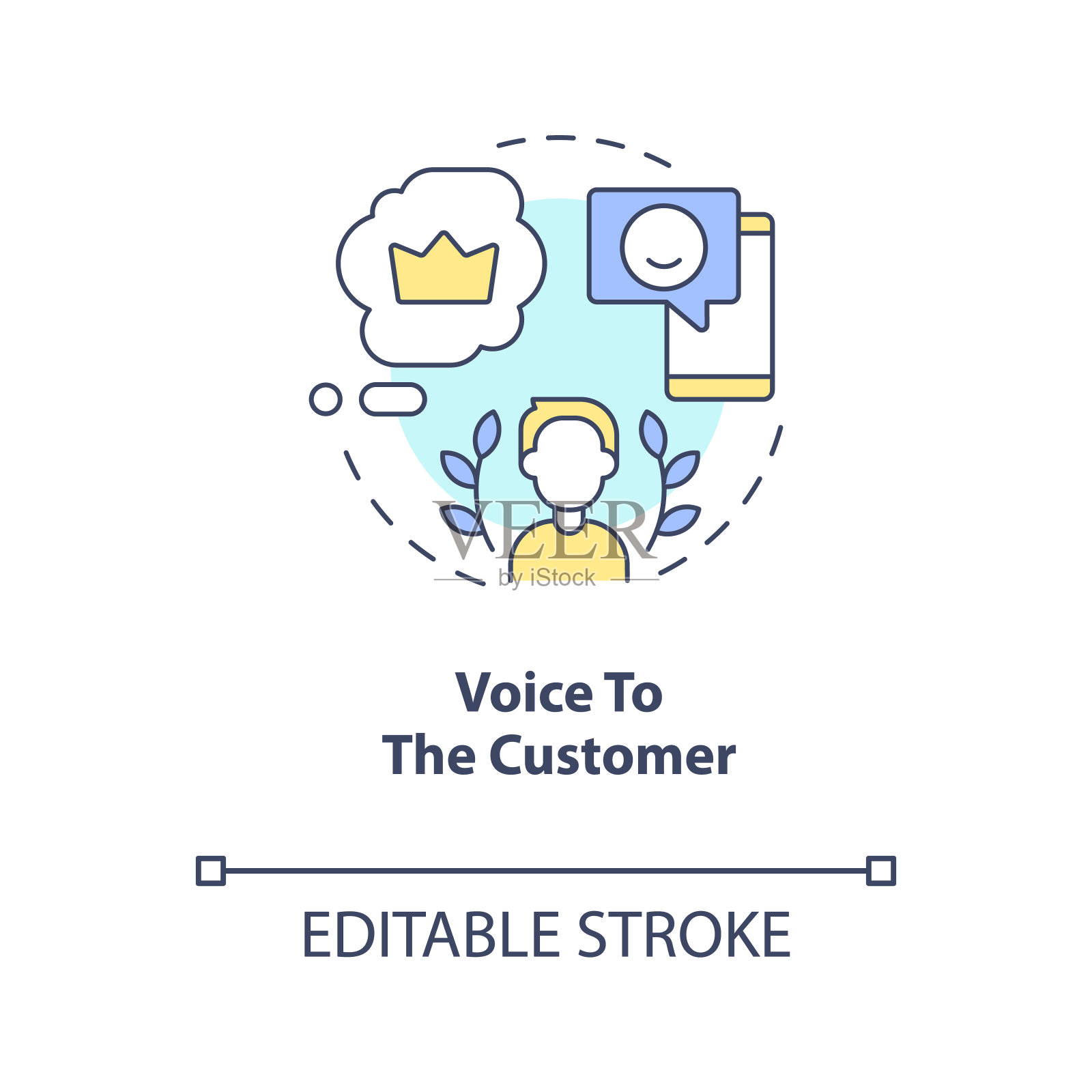 语音客户概念图标插画图片素材