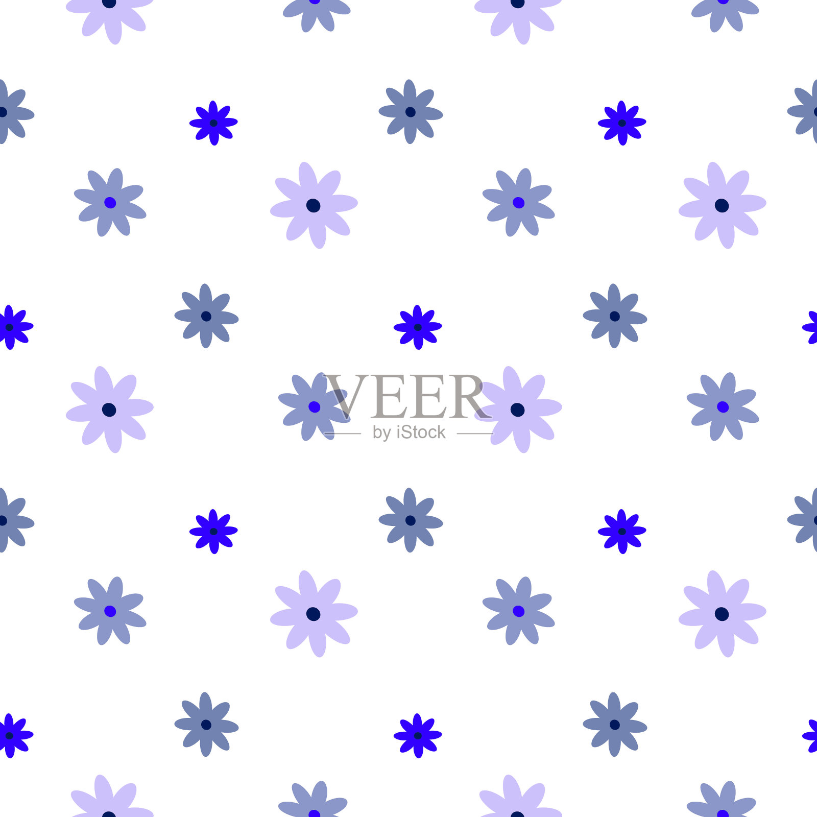 波希米亚花无缝背景。矢量图插画图片素材