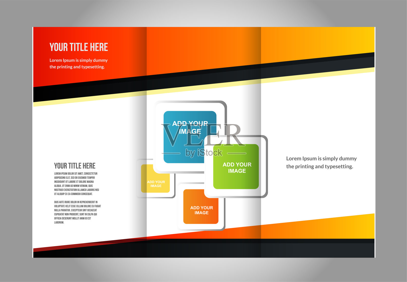三折宣传册设计和目录矢量概念模板设计模板素材