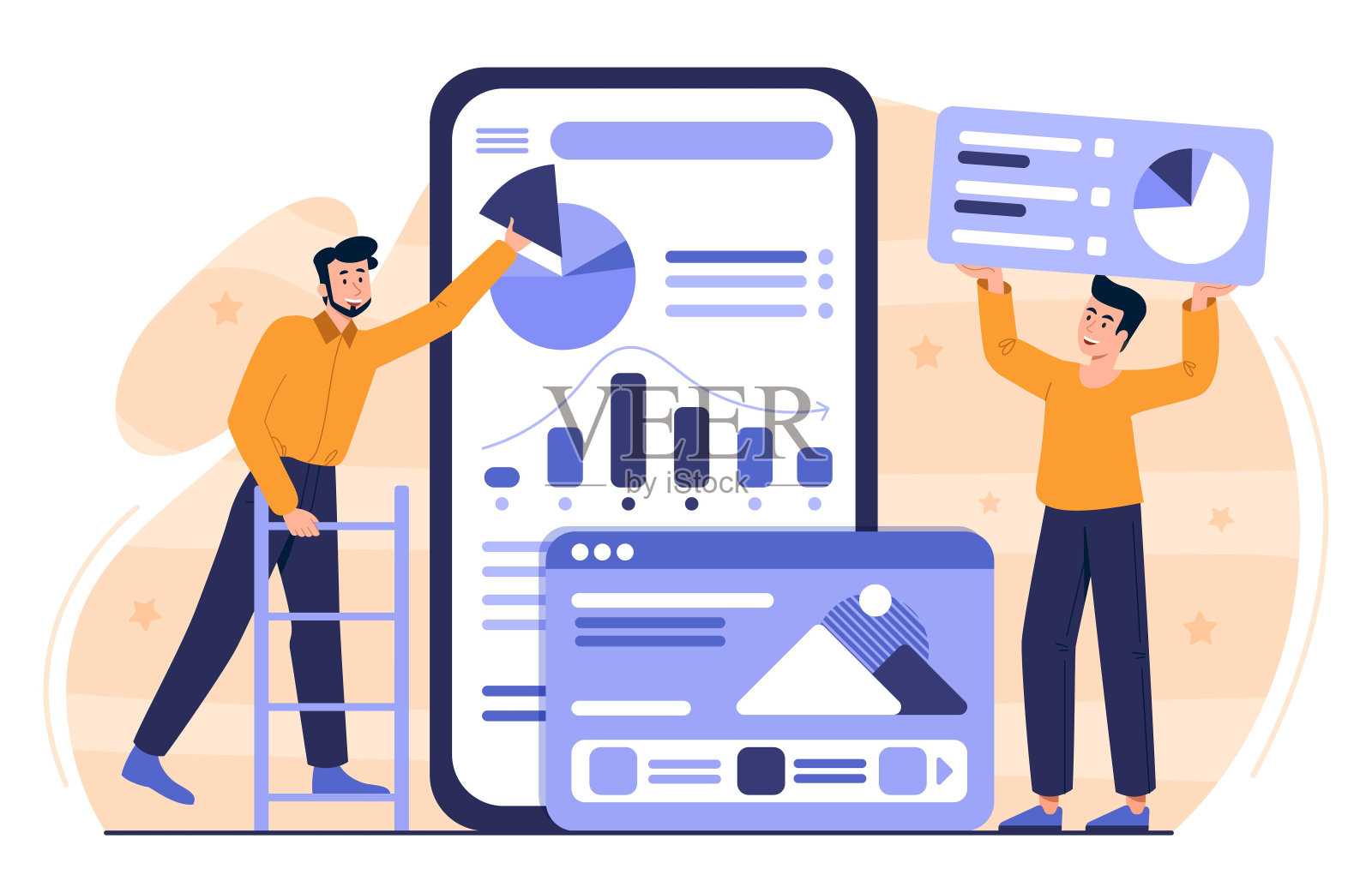 人们一起工作插画图片素材