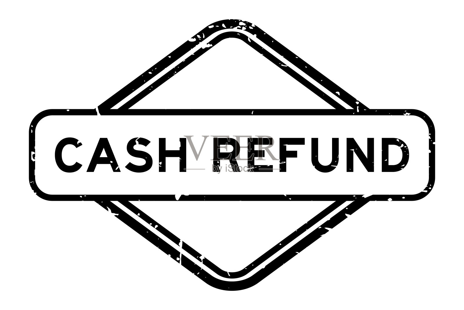垃圾黑色现金退款字橡胶密封邮票在白色背景插画图片素材