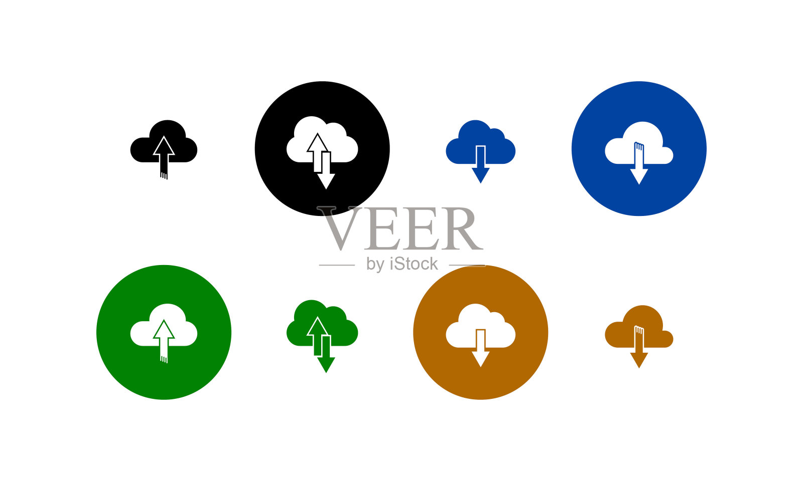 收藏云与箭头线图标图标素材