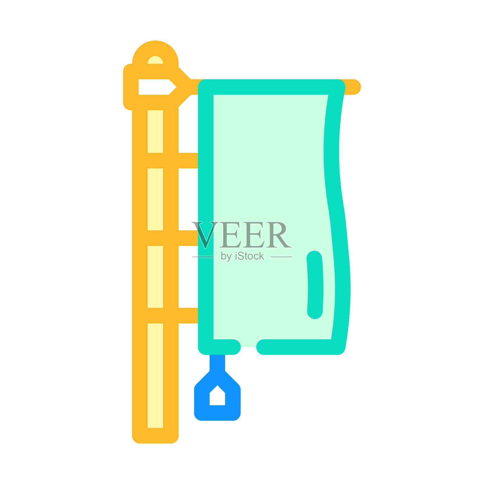 极旗网颜色图标矢量插图图标素材