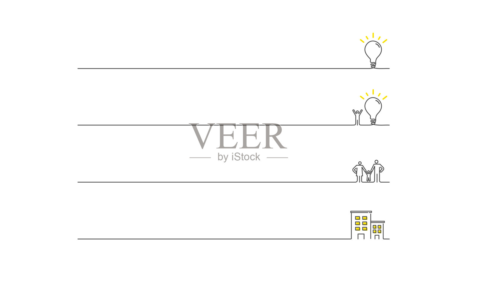 简单的线图标,业务图像,矢量插图插画图片素材