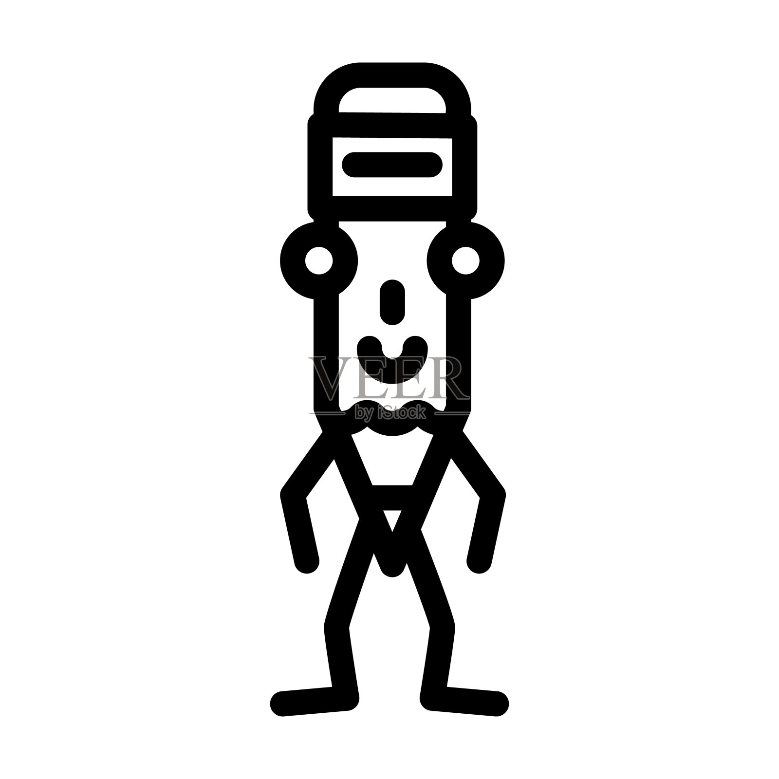 铅笔文具字符线图标矢量插图插画图片素材