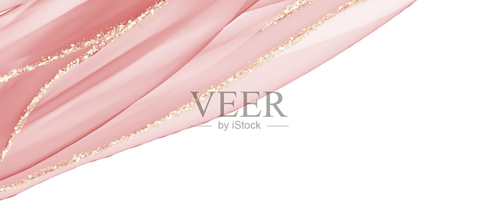 摘要波浪形酒精油墨背景与金箔用仿色插画图片素材