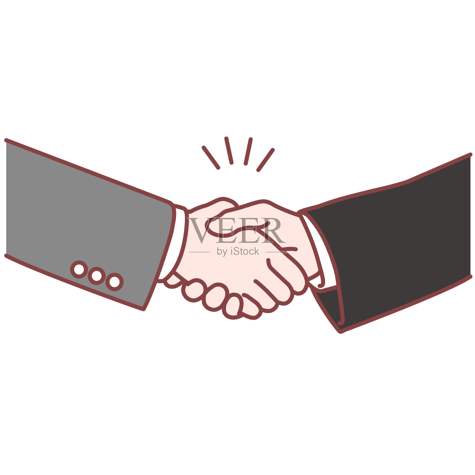 商人握手的场景特写,矢量插图插画图片素材