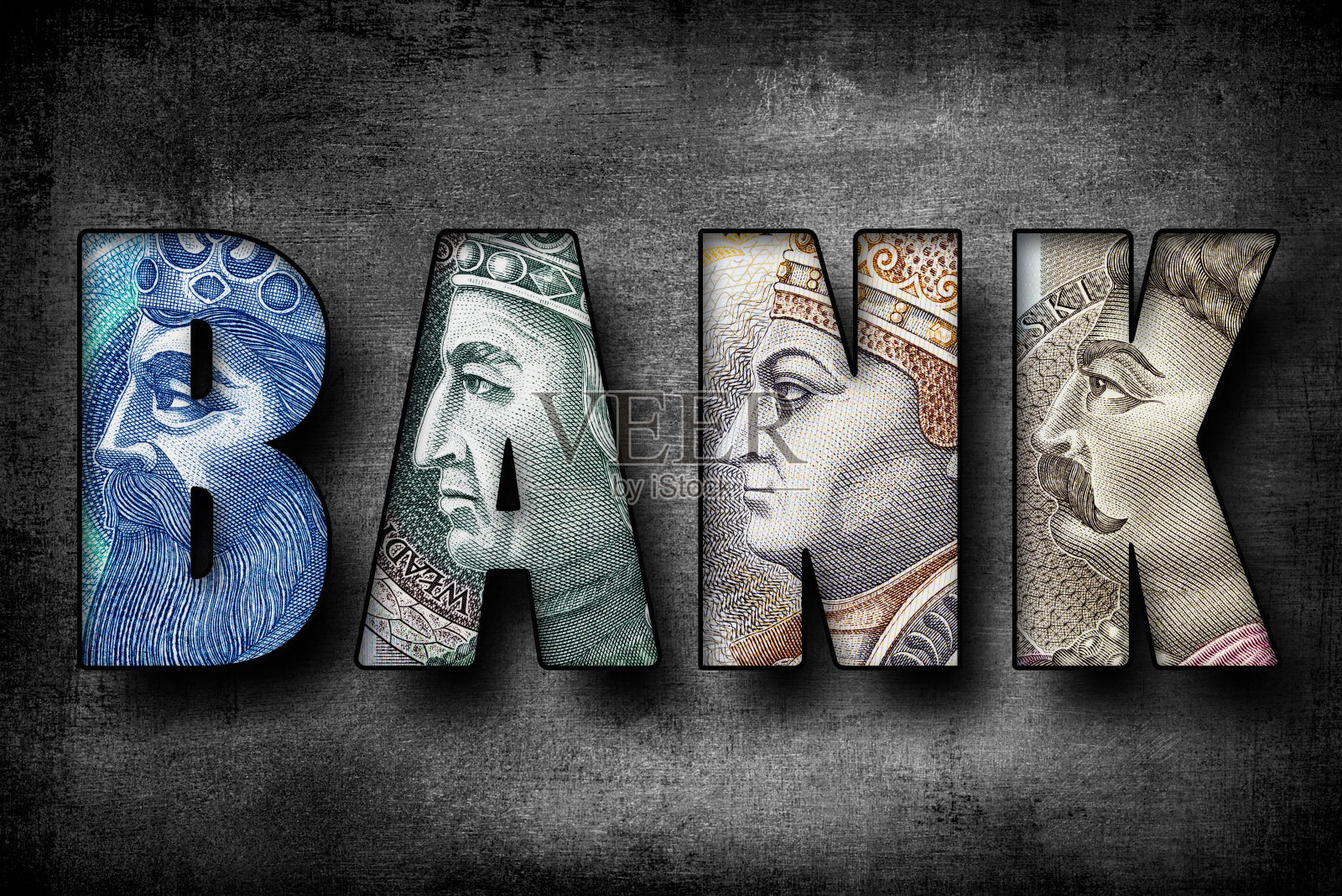 由波兰纸币制成的银行文本照片摄影图片