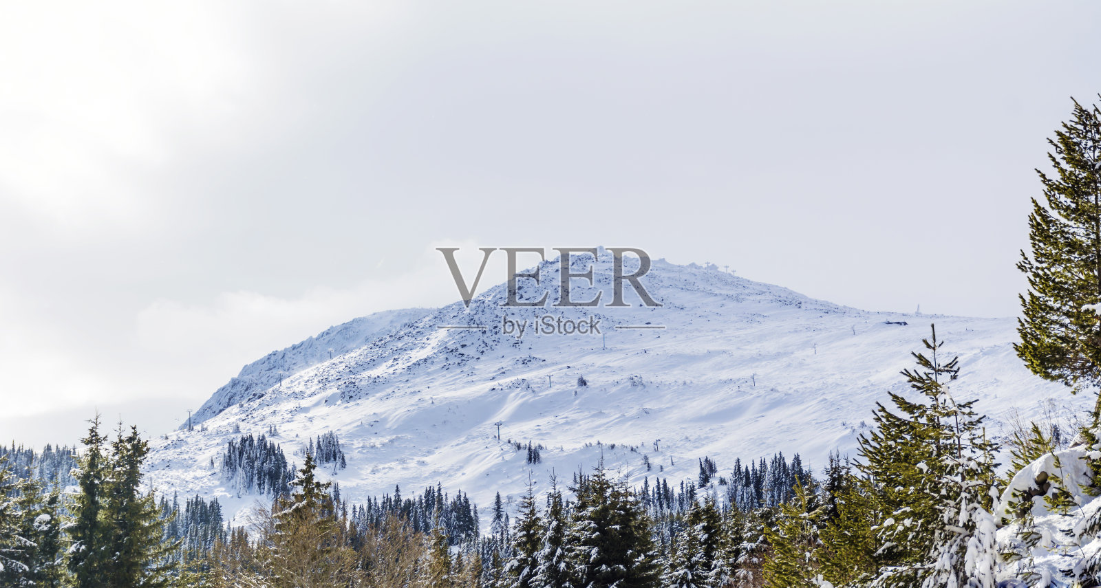 保加利亚维托沙山美丽的冬季山景照片摄影图片