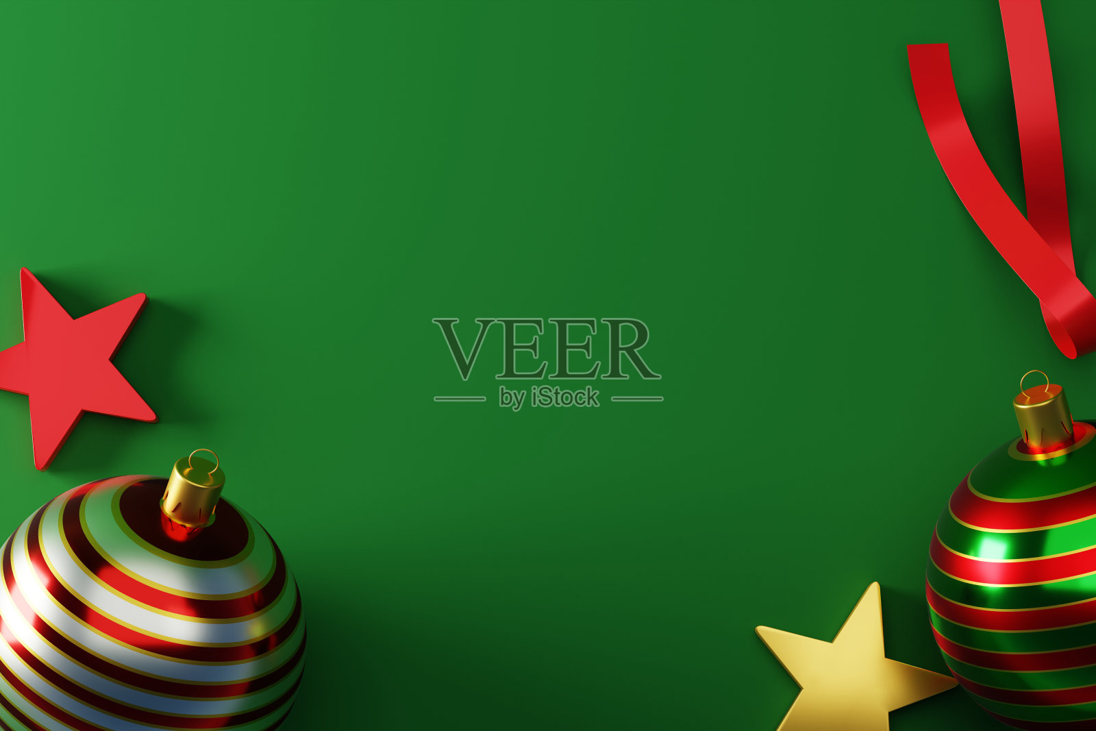 圣诞装饰背景用星星和球照片摄影图片