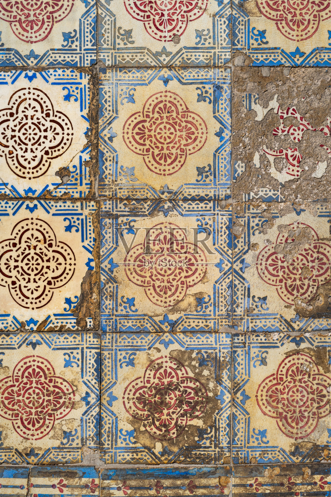 传统的葡萄牙老瓷砖Azulejo照片摄影图片